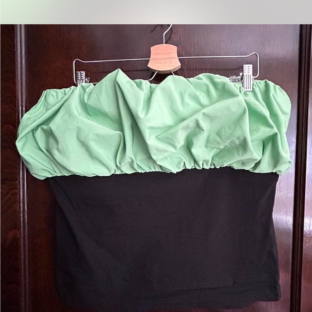 Ganni taffeta tube top